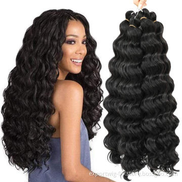 Deep Water Wave Twist Crochet Hair Deep Curly Long Twist Braiding Hair Extension 20 Inch Solid And Ombre Color Synthetic Fiber